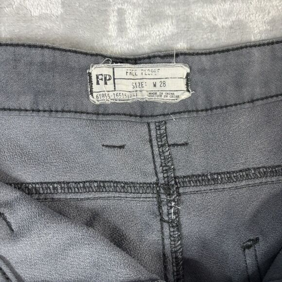 Free People Pants Womens 28 Gray Flare Low Rise Utility Boho Y2K - Picture 5 of 8